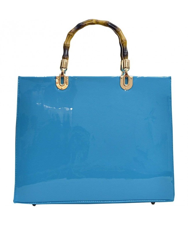 Dasein Wooden Handle Leather Satchel