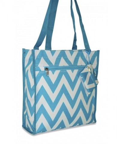 Ever Moda Chevron Tote Teal