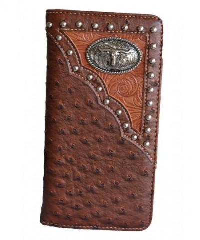western longhorn animal checkbook wallet
