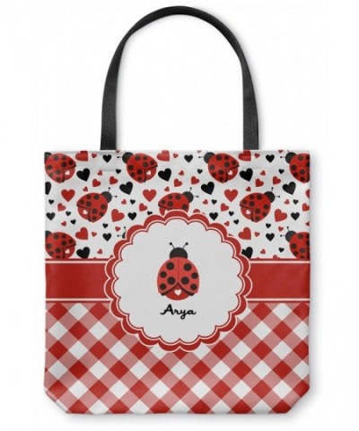 Ladybugs Gingham Canvas Tote Bag