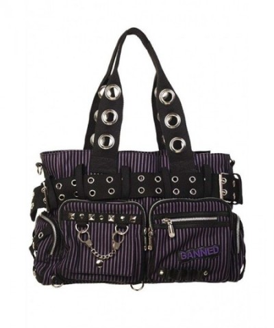 Banned Striped Steampunk Handcuff Purple