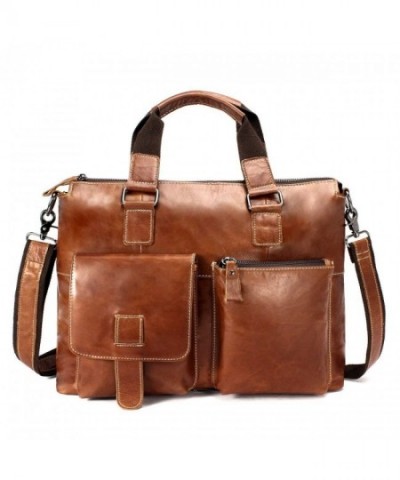 Messenger Leather Briefcase Business Shoulder