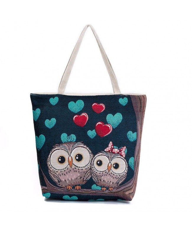 Allywit Printed Canvas Shopping Handbags