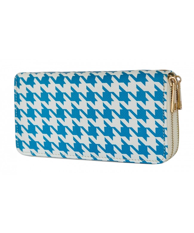 Houndstooth Double Wallet Clutch Handbag