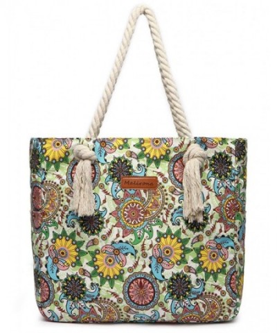 Malirona Large Beach Travel Tote Bag Canvas Shoulder Cotton Handle
