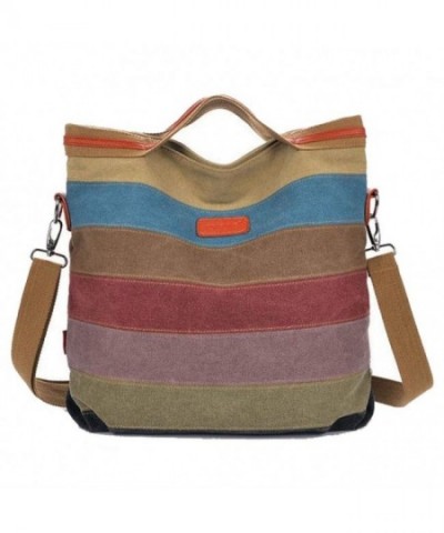Voberry Striped Crossbody Contrast Handbags