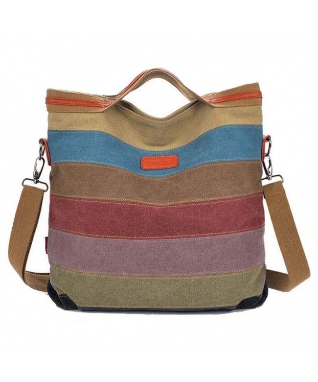 Voberry Striped Crossbody Contrast Handbags