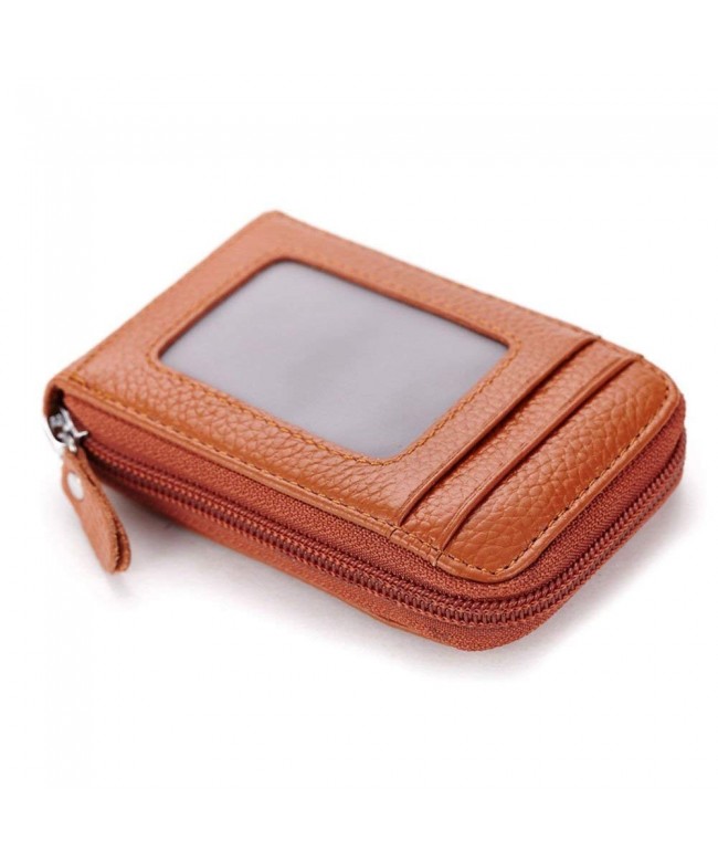 Genuine Leather minimalist Zipper Compact