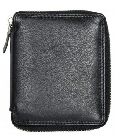 Pocket Zip around Genuine Leather Zipper around