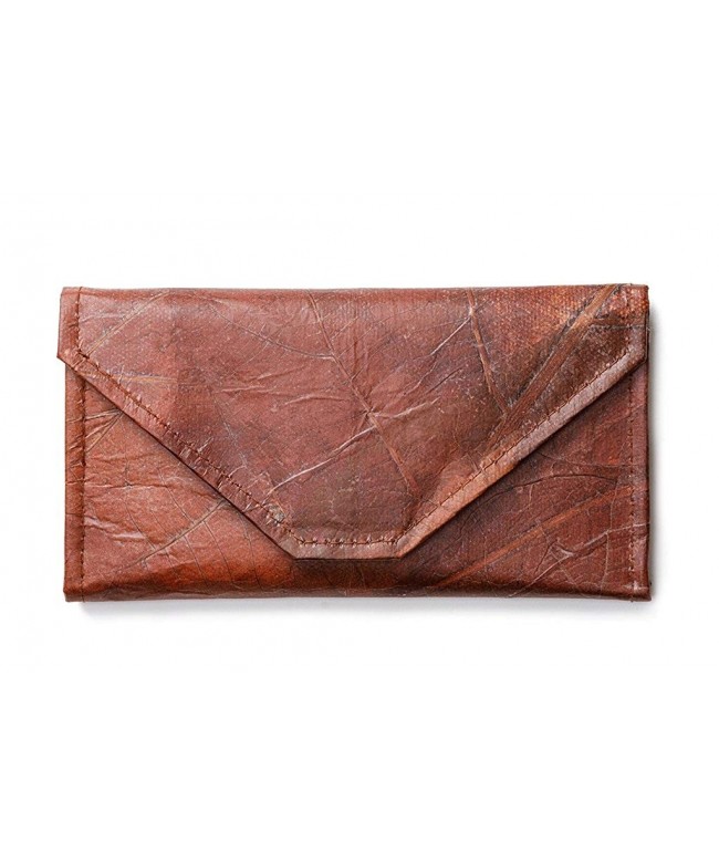 Leaf Leather Envelope Clutch Handmade