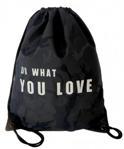 Samteam Drawstring Backpack Zippered Pockets