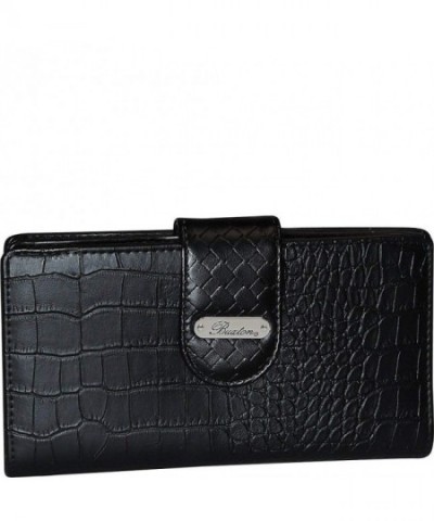 Buxton Croco Super Wallet BLACK