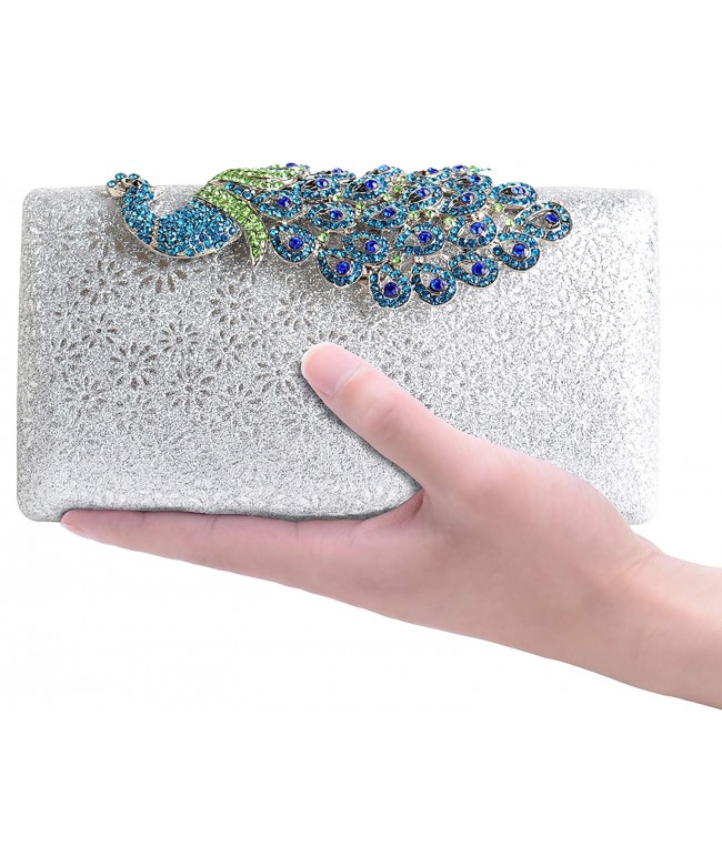 Coloured Rhinestone Peacock Handbag Cocktail