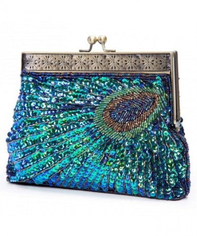 Chichitop Beaded Sequin Peacock Evening