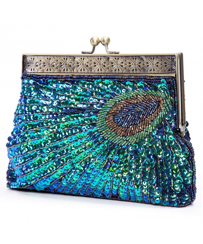 Chichitop Beaded Sequin Peacock Evening