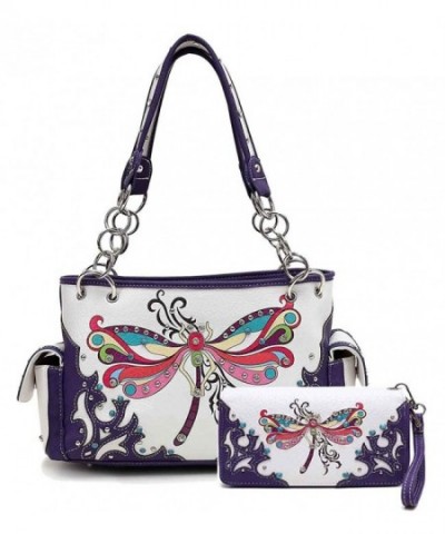 Western Style Dragonfly Wallet Purple