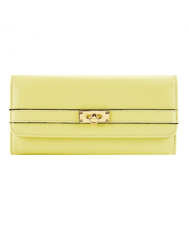 Damara Leather Trifold Holder Yellow