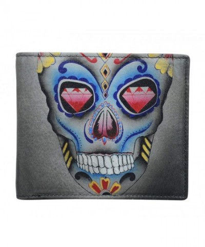 Anuschka Painted Leather Organizer Calaveras