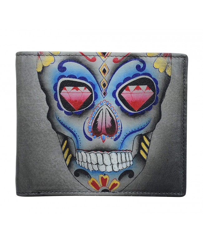 Anuschka Painted Leather Organizer Calaveras