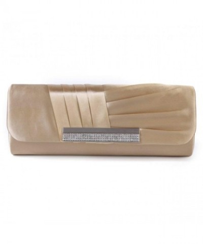 Damara Pleated Evening Handbag Champagne