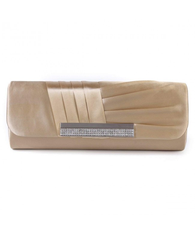 Damara Pleated Evening Handbag Champagne