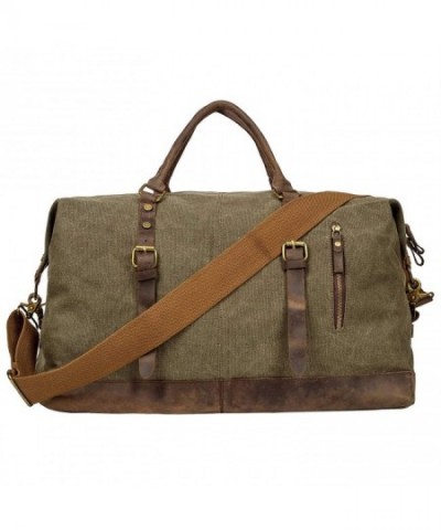 BAIGIO Canvas Leather Weekend Luggage