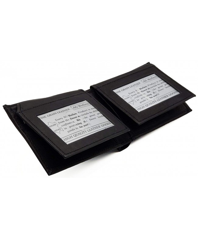 Wallets Leather Bifold Flip up Windows
