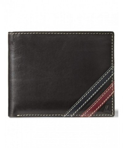 ARCHITECT Mens Leather Removable holder Black Burgandy