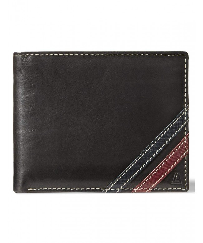 ARCHITECT Mens Leather Removable holder Black Burgandy