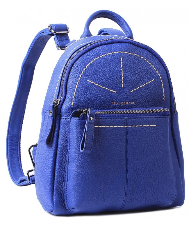 Borgasets Leather Backpack Daypack Multi function