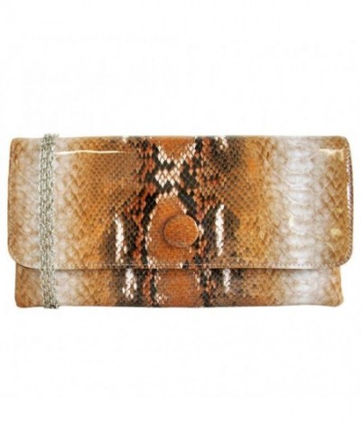 JNB Womens Patent Python Clutch