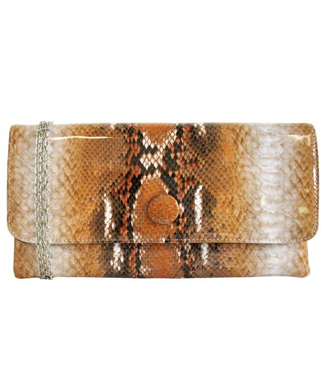 JNB Womens Patent Python Clutch