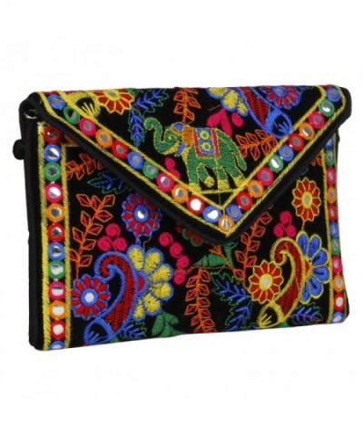 Handmade Embroidered foldover Purse Sling Bag Cross