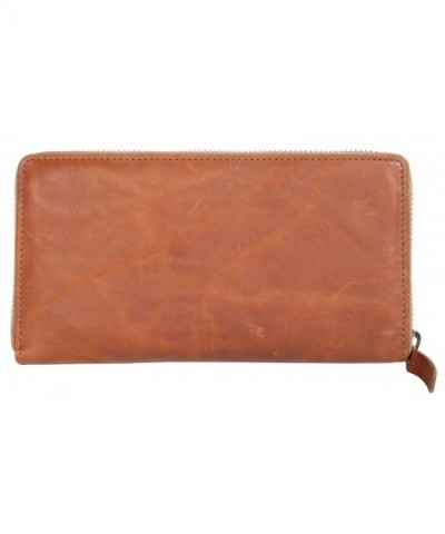 Womens Zip around Natural Genuine Leather