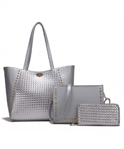 Woven Studded Matching Clutch Wallet