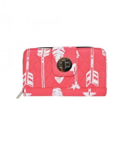 Arrow Print Quilted Twist Wallet