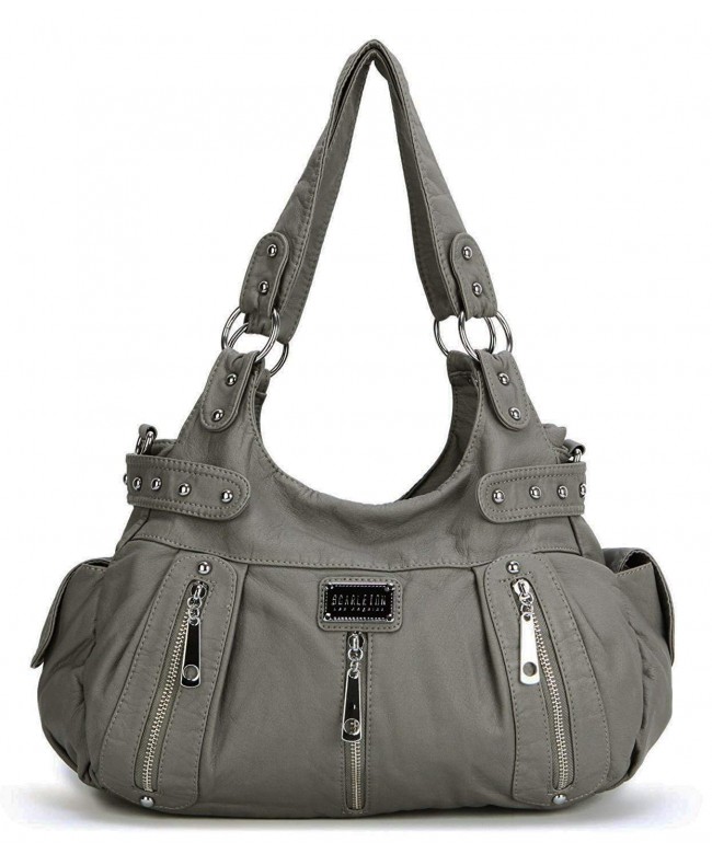 Scarleton Front Zipper Washed Shoulder