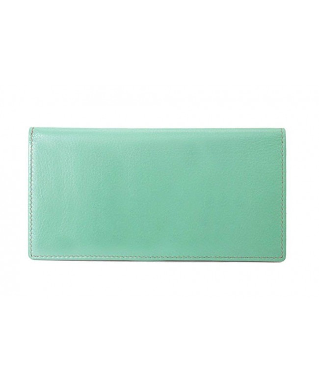 ili Leather Checkbook Holder Turquoise