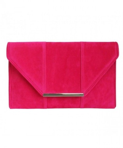 JNB Womens Microsuede Envelope Fuchsia
