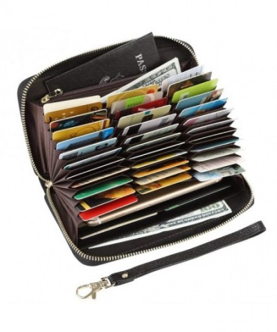 Womens Blocking Holder Leather Wristlet