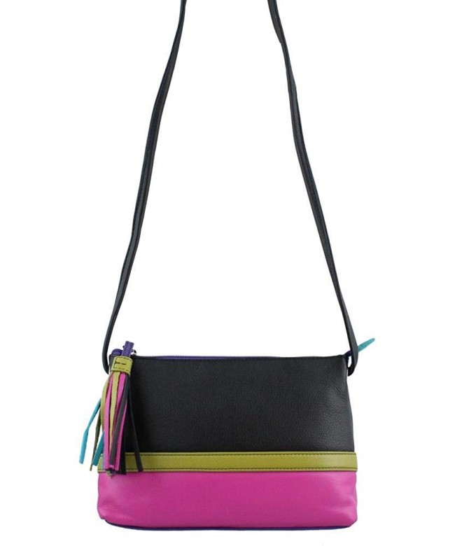 Leather Colorblock Cross body Handbag Brights