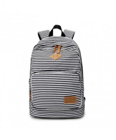 YQWEL Striped Canvas Backpack Daypack