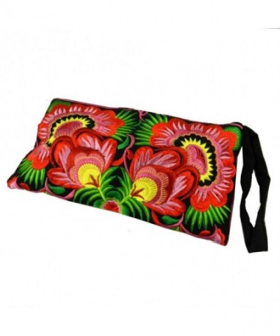 Wristlet Clutch Ethnic Embroidered Hippie