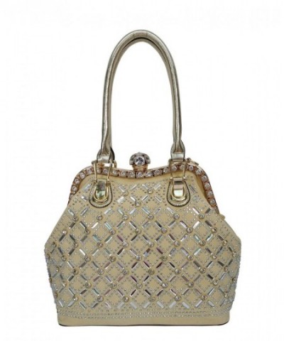 Satispac Womens Pattern Rhinestone Champagne