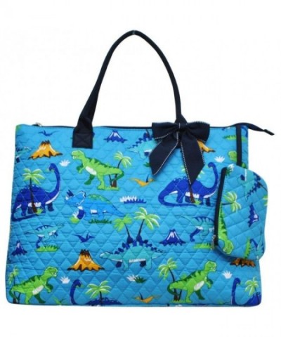 Friendly Dinosaur Print Quilted Shopping
