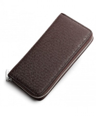 Classic Clutch Leather Handbag Women Coffee