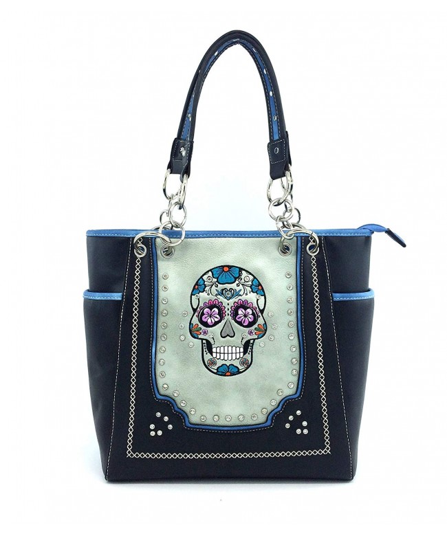 Tote Western Shoulder Skull Rhinestore